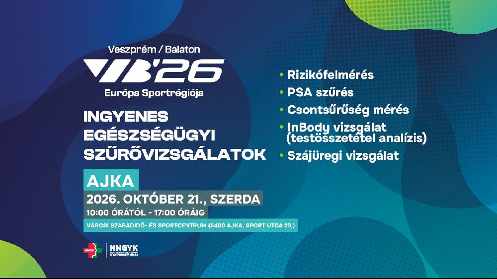Ingyenes egészségügyi szűrővizsgálatok Ajkán